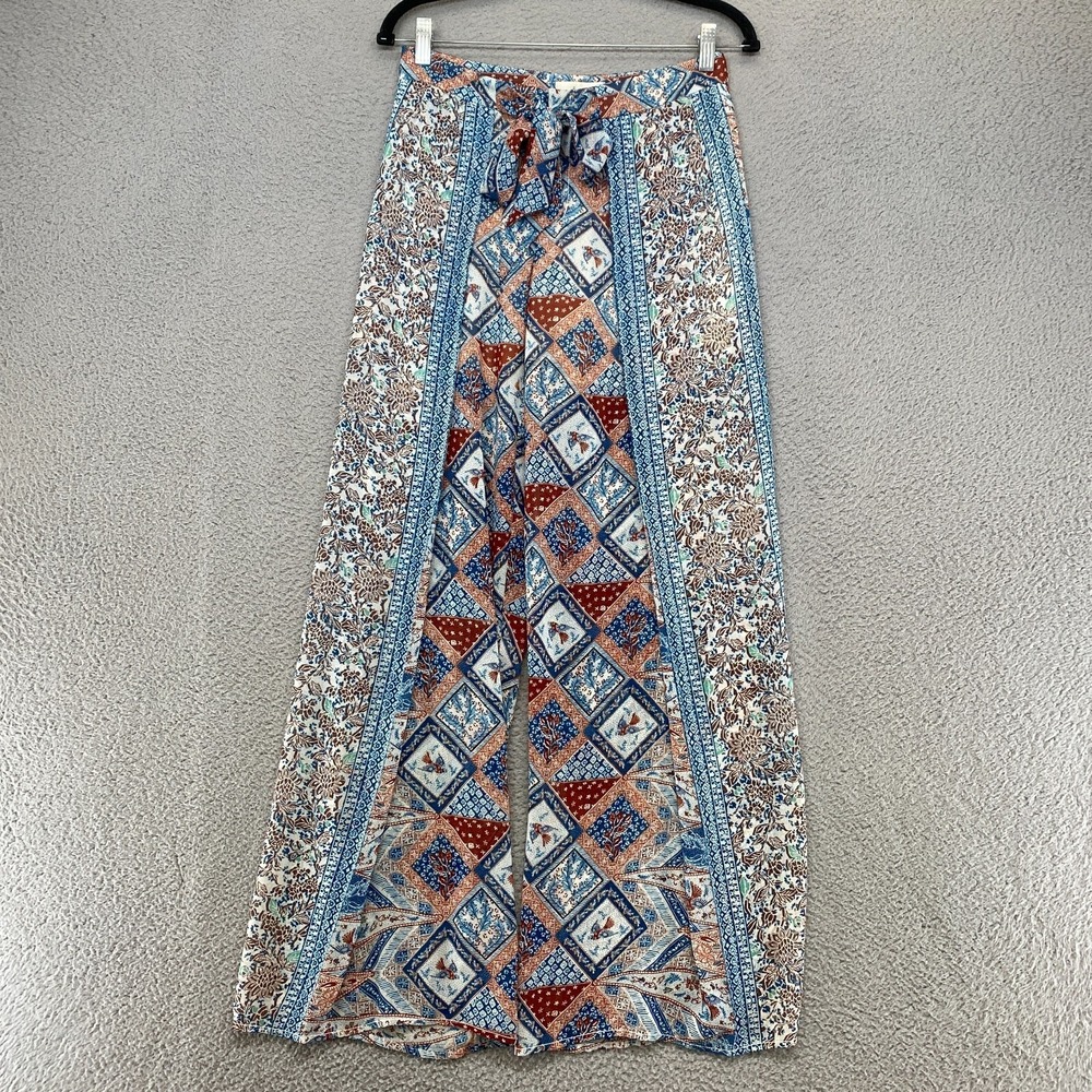 Elevenses Pants Womens 0 Wide Leg Flowy Boho Semi Sheer Anthropologie Seaflower‎